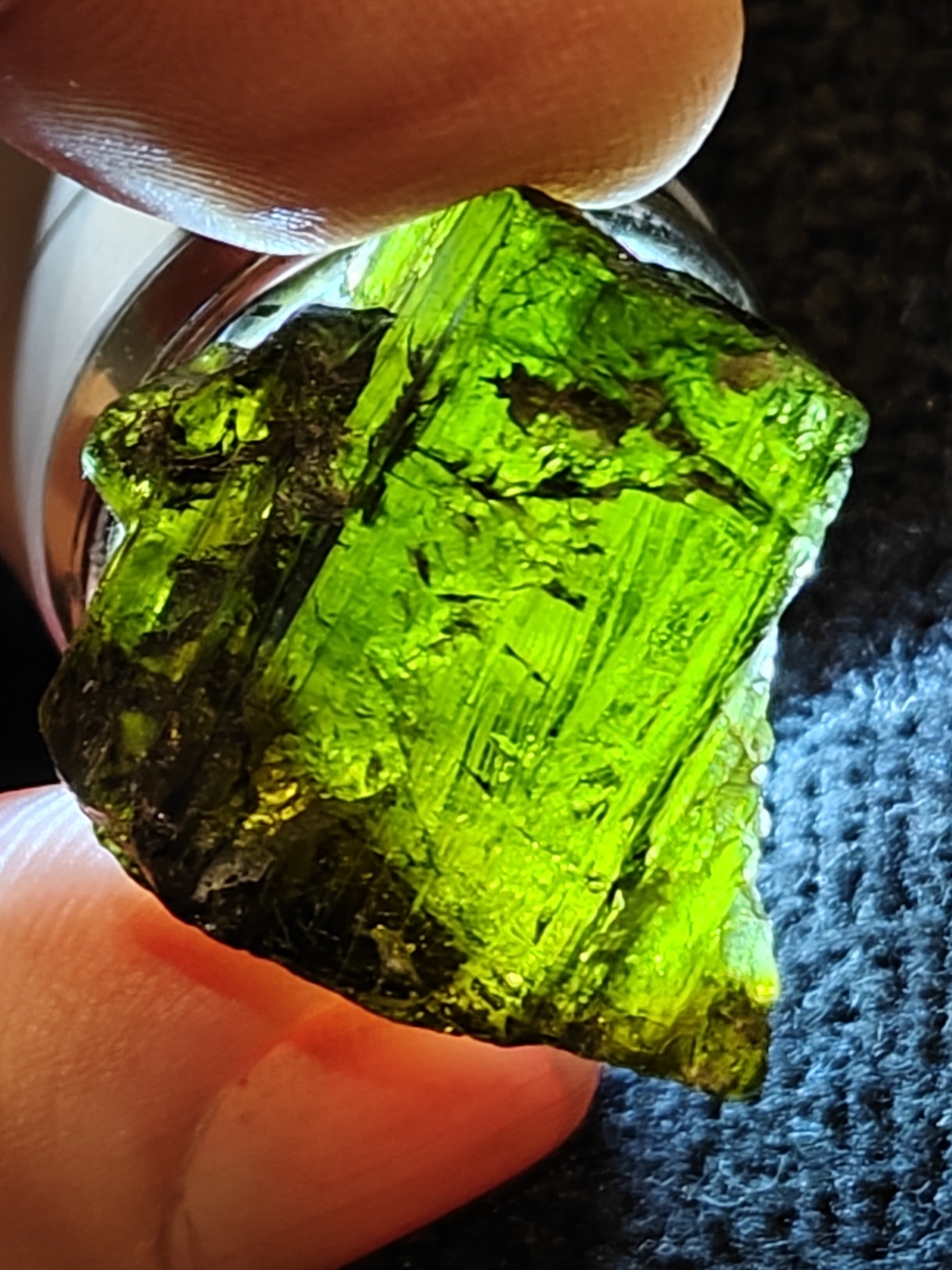 Natural Raw Maine Tourmaline Crystal 10.6 Grams Deep Sea Green